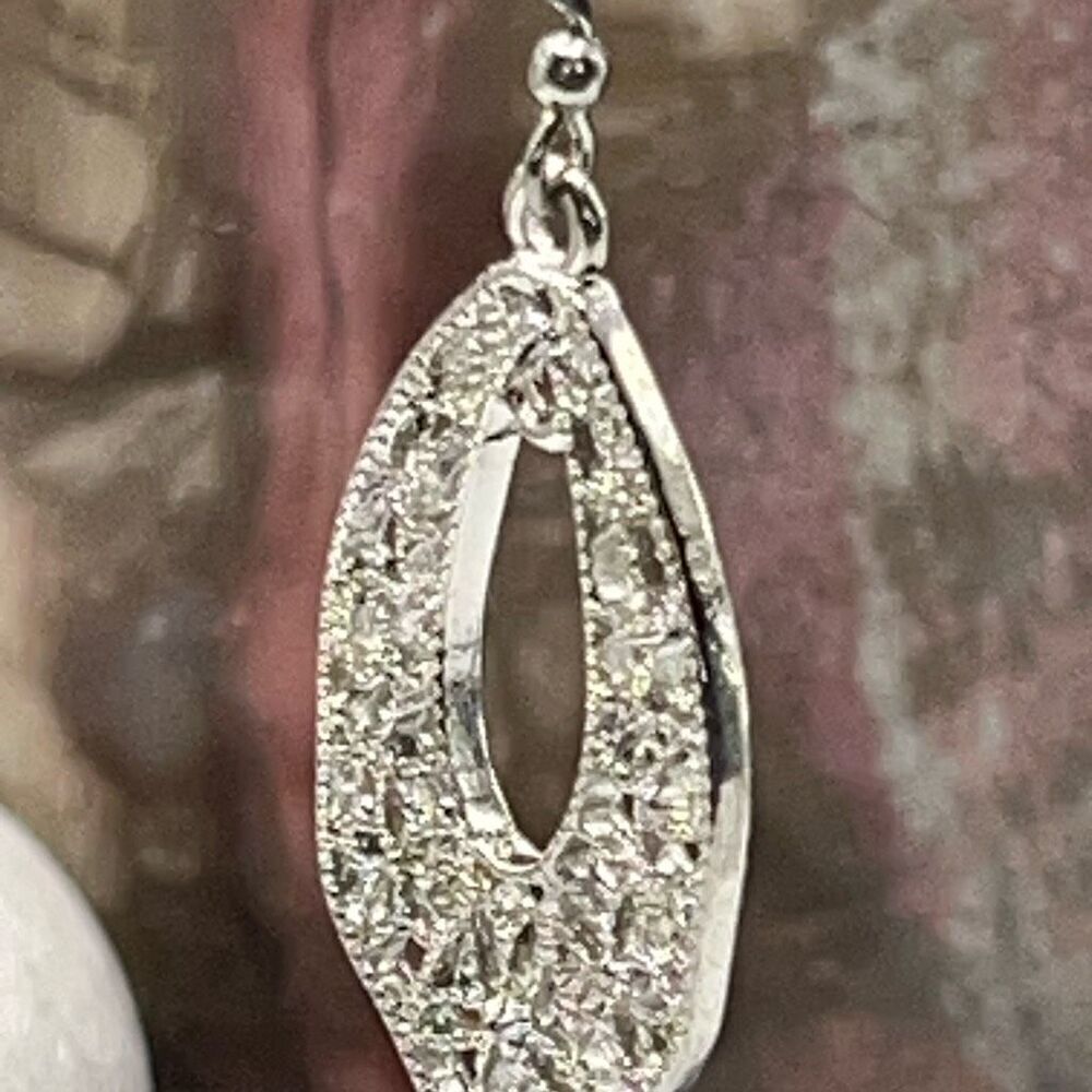 Charming Charlie Silver Dangle Filligree Earrings - Picture 6 of 12